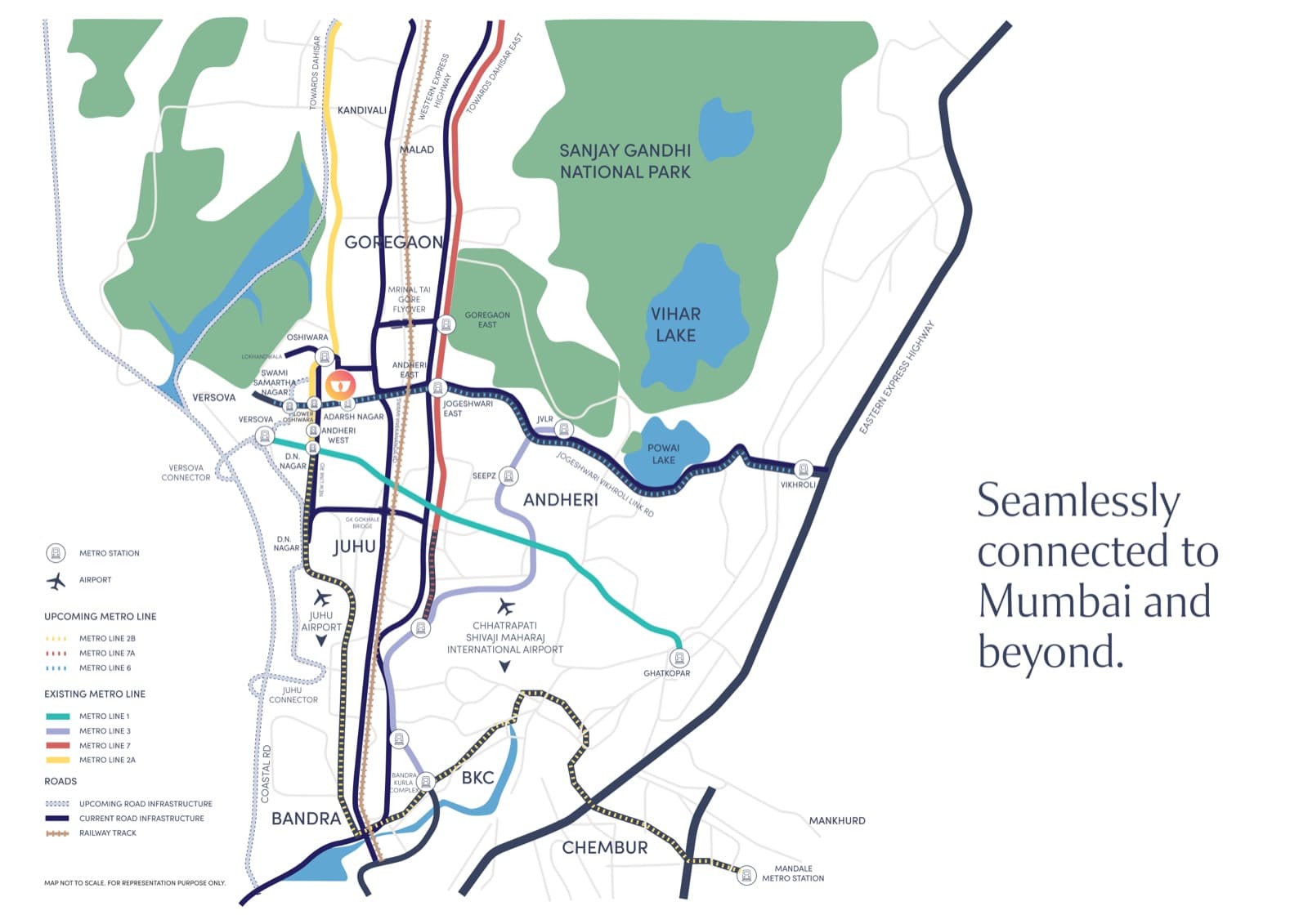DLF Westpark connectivity map, Andheri West
