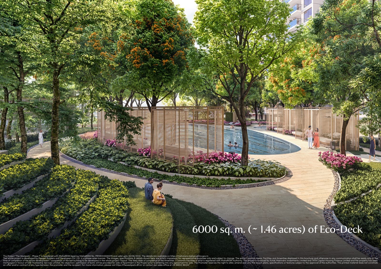 DLF Westpark eco-deck swimming pool render
